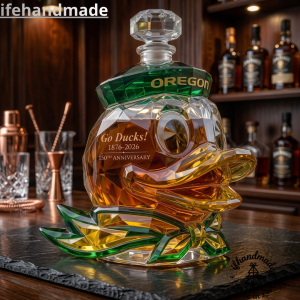 Oregon Ducks 150th Anniversary Crystal Decanter For Sale 6 3 1