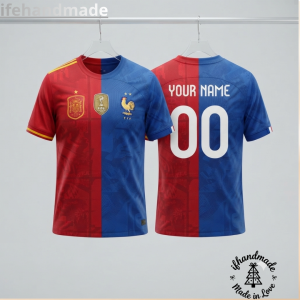 Split Spain and France Soccer Jersey FIFA World Cup 2026 9 4 18