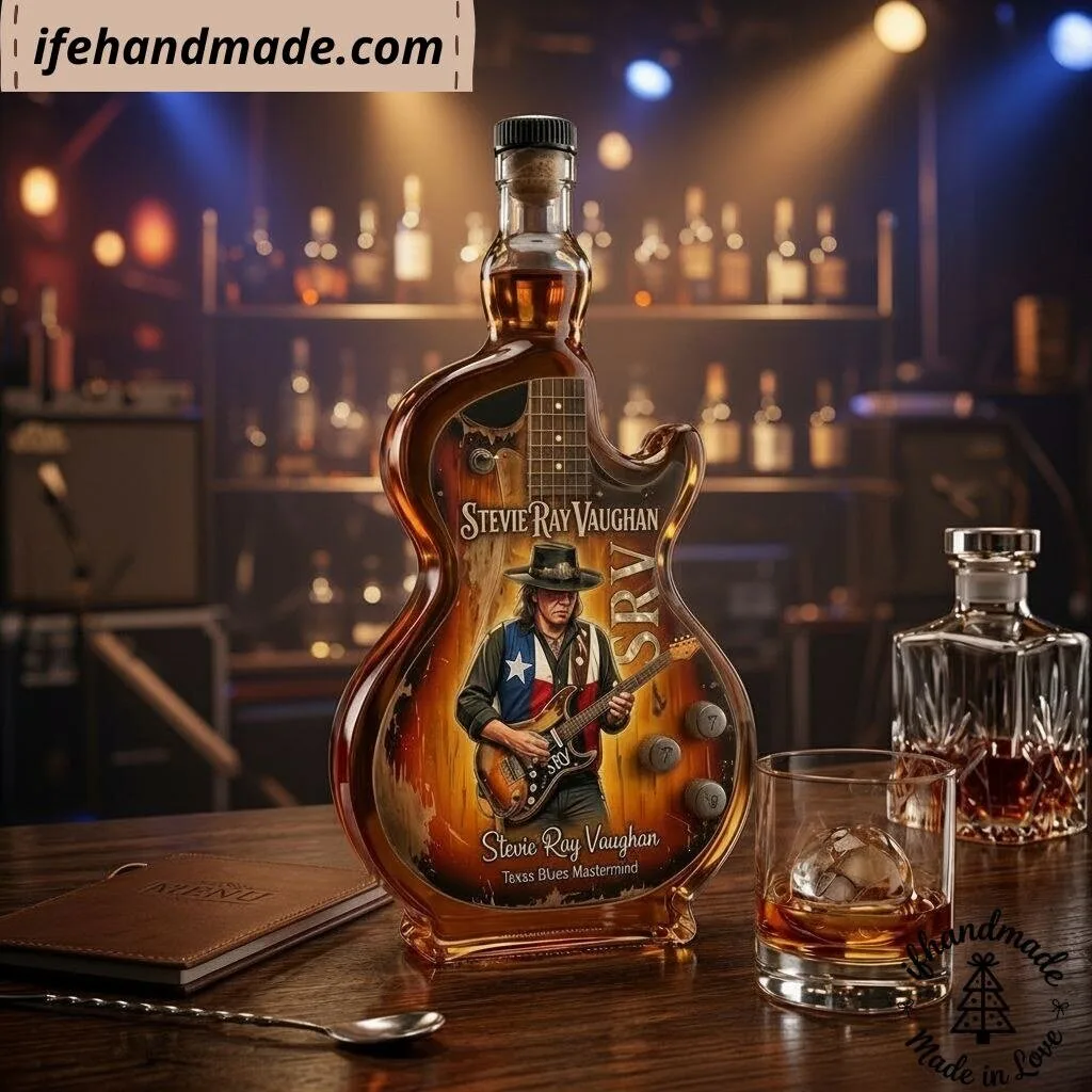 Stevie Ray Vaughan Guitar Shaped Decanter Whiskey Bottle – SRV Texas Blues Mastermind Decanter