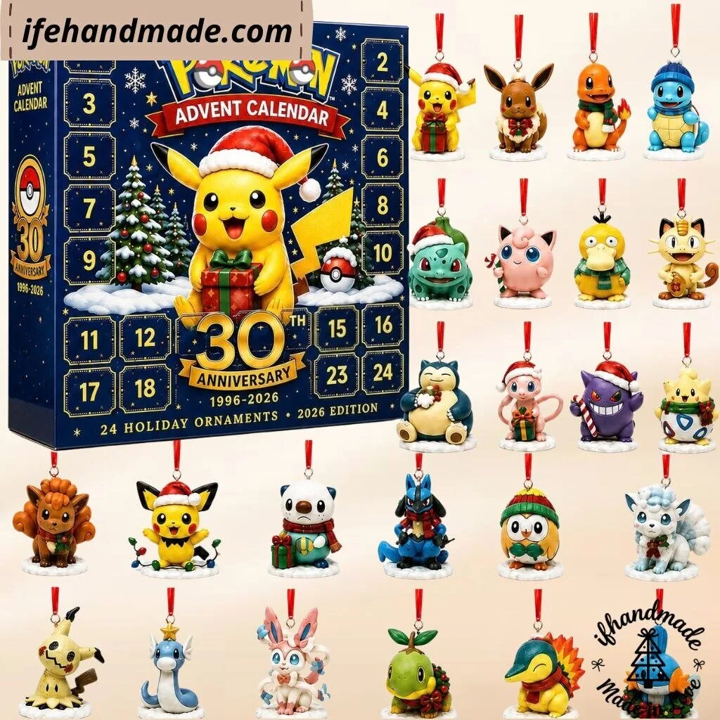 Pokemon 30th Anniversary Advent Calendar 2026 – 24 Days Holiday Ornaments Gift Box