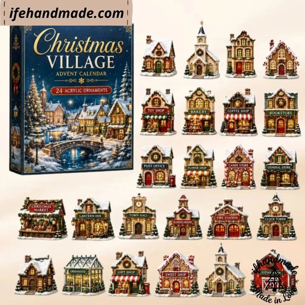 Christmas Village Advent Calendar 2026 – 24 Days Acrylic House Ornaments Set 3 Christmas Village Advent Calendar 2026 – 24 Days Acrylic House Ornaments Set
