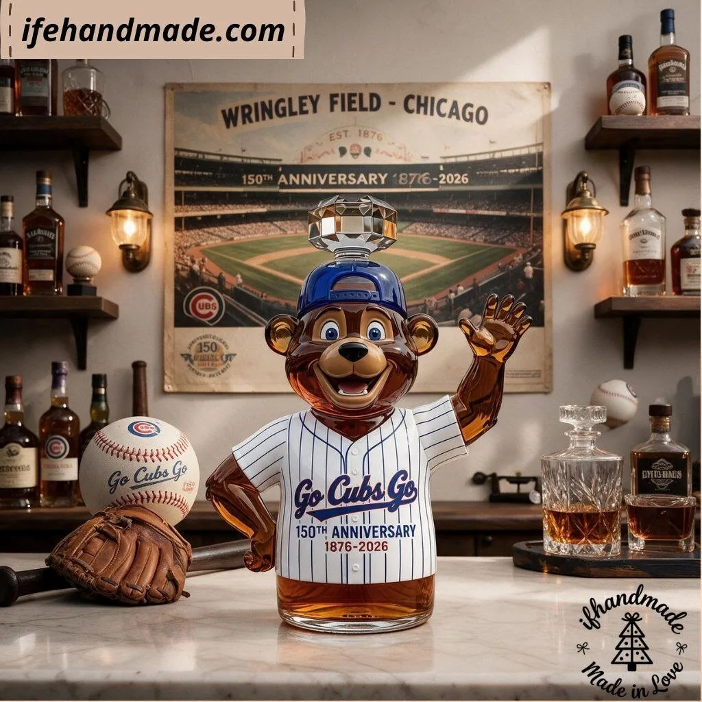 Chicago Cubs Go Cubs Go 150th Anniversary Glass Whiskey Decanter – MLB Fan Gift 9 Chicago Cubs Go Cubs Go 150th Anniversary Glass Whiskey Decanter – MLB Fan Gift