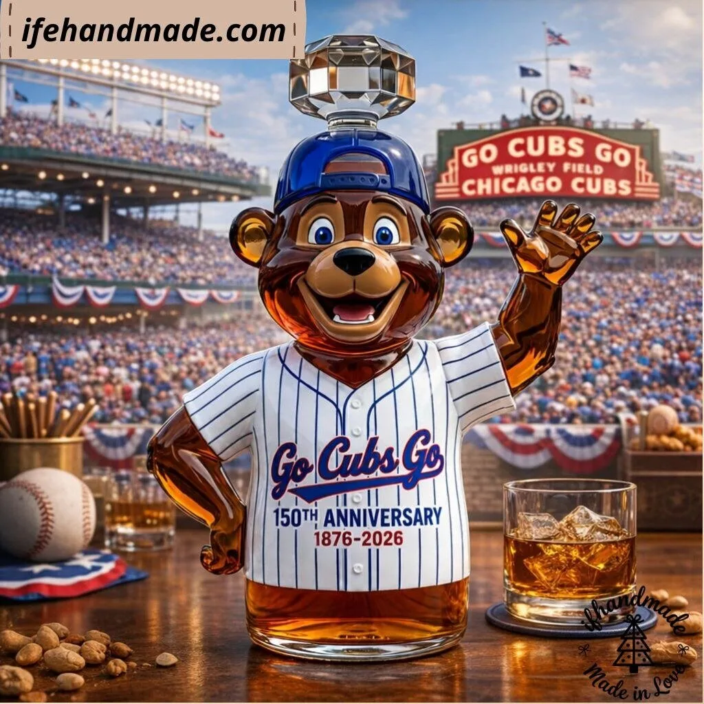 Chicago Cubs Go Cubs Go 150th Anniversary Glass Whiskey Decanter – MLB Fan Gift 10 Chicago Cubs Go Cubs Go 150th Anniversary Glass Whiskey Decanter – MLB Fan Gift