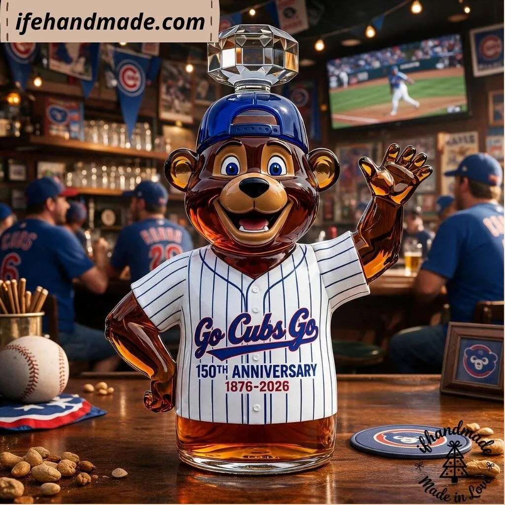 Chicago Cubs Go Cubs Go 150th Anniversary Glass Whiskey Decanter – MLB Fan Gift 11 Chicago Cubs Go Cubs Go 150th Anniversary Glass Whiskey Decanter – MLB Fan Gift
