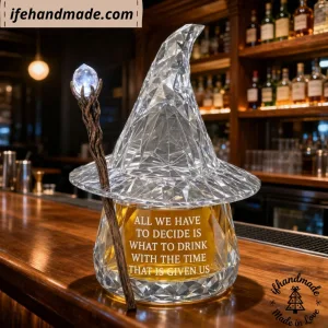 Lord of the Rings Gandalf Wizard Hat Glass Whiskey Decanter – "All We Have To Decide Is What To Drink" Bottle 8 Lord of the Rings Gandalf Wizard Hat Glass Whiskey Decanter 1