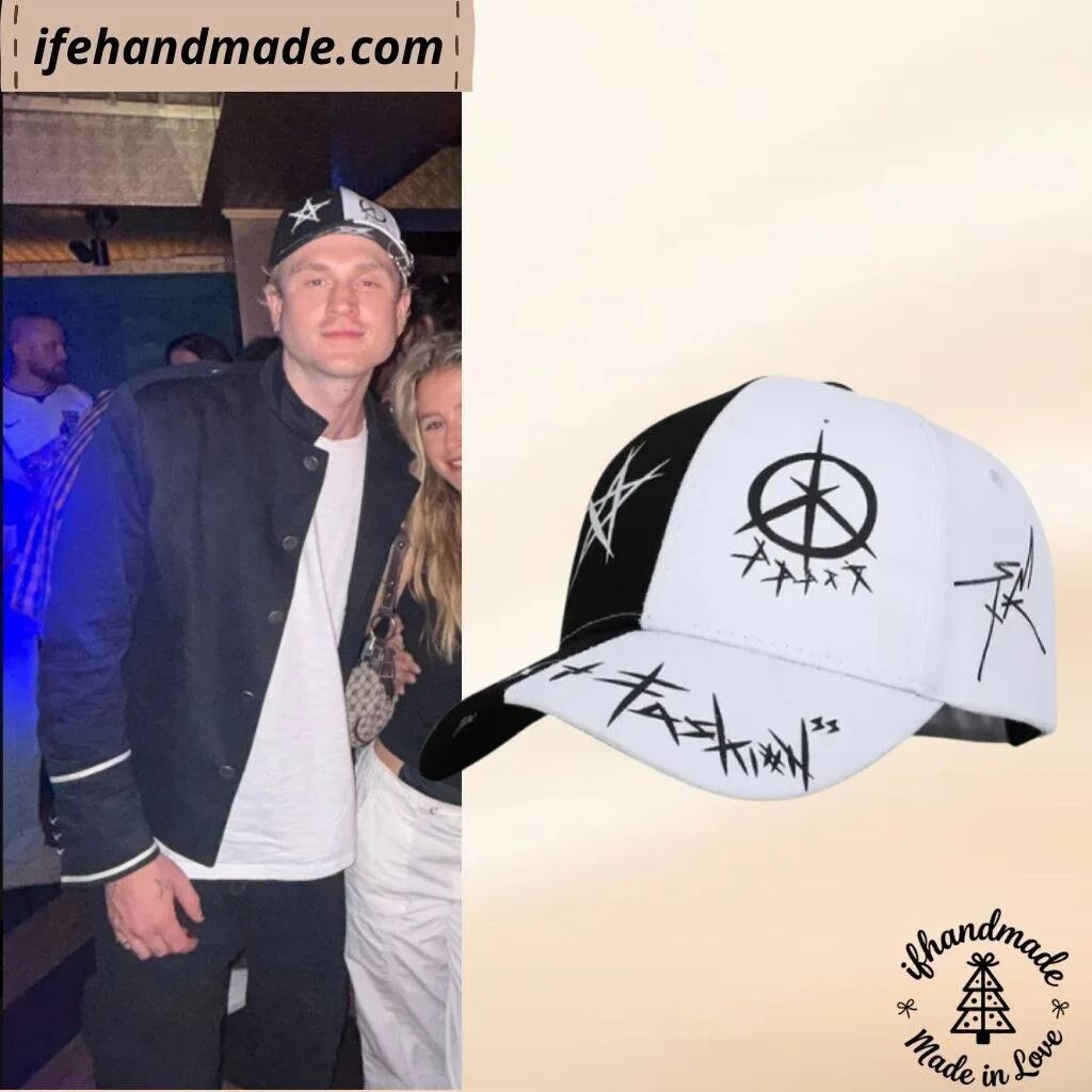 Y2K Black and White Baseball Cap 2026 – Gothic Graffiti Split Star Hat
