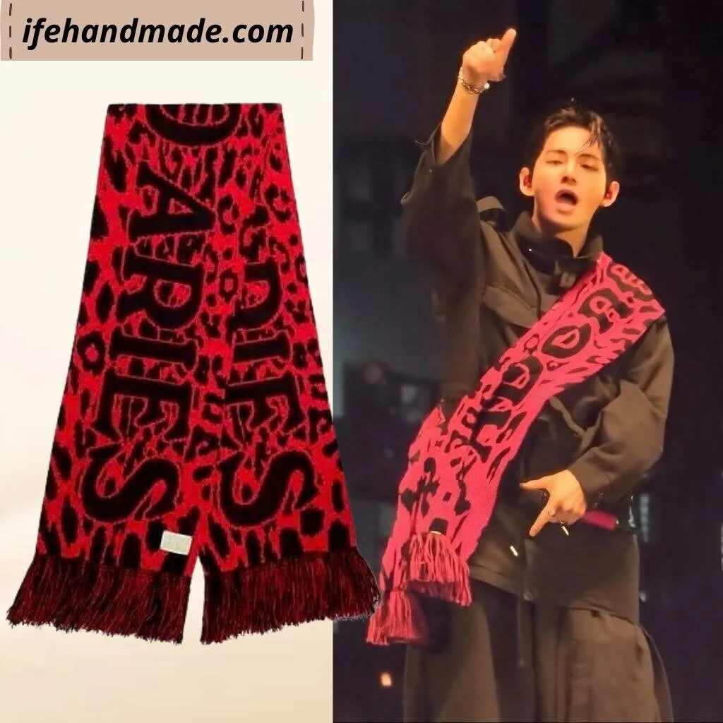 BTS V Aries J'Adoro Leopard Print Scarf 5 BTS V Aries J'Adoro Leopard Print Scarf