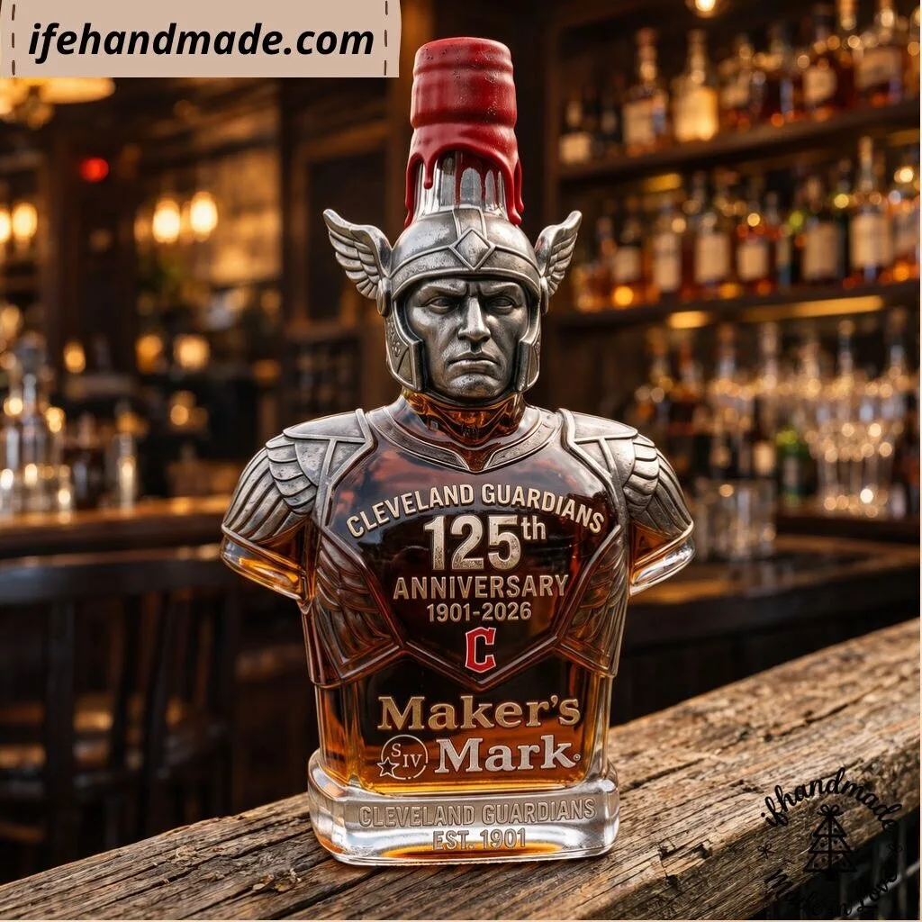 Cleveland Guardians Whiskey Decanter 2026 – 125th Anniversary Glass Bottle