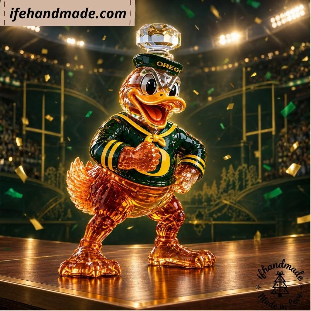 Oregon Ducks Mascot Glass Whiskey Decanter - NCAA College Football Barware Gift