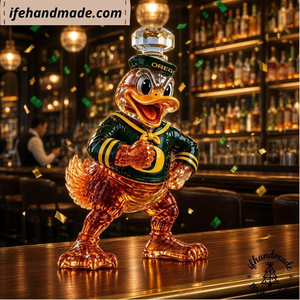 Oregon Ducks Mascot Glass Whiskey Decanter - NCAA College Football Barware Gift 11 Oregon Ducks Mascot Glass Whiskey Decanter - NCAA College Football Barware Gift