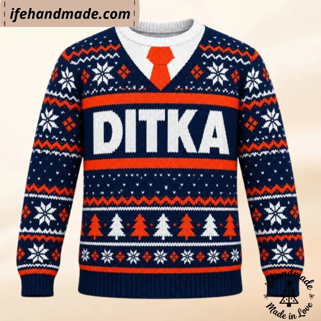 Christmas Mike Ditka Bears Costume Ugly Sweater
