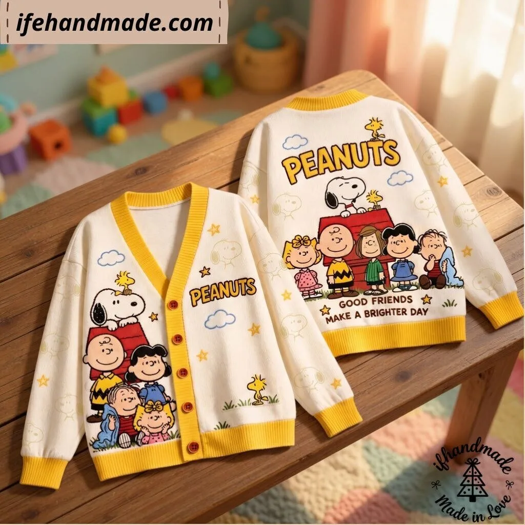 Snoopy And Peanuts Friends 'Good Friends Make A Brighter Day' Cardigan