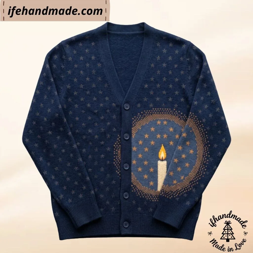 Retro Starry Night Candle Cardigan