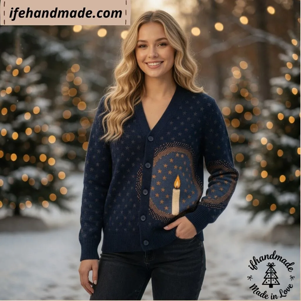 Retro Starry Night Candle Cardigan 11 Retro Starry Night Candle Cardigan