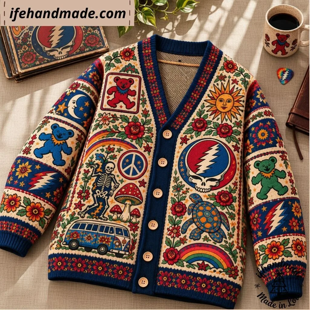 Grateful Dead Dancing Bears Cardigan