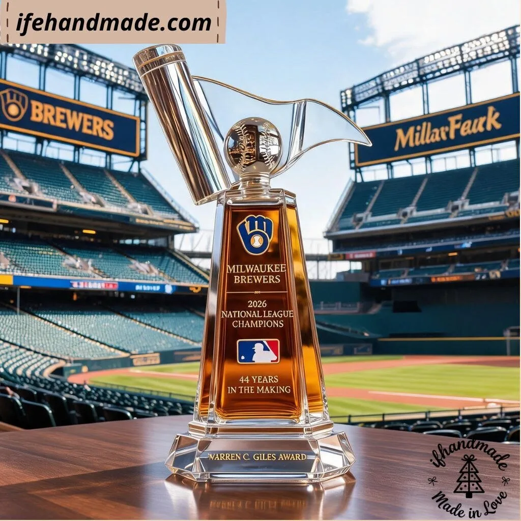 Milwaukee Brewers 44 Years In The Making 2026 NL Champions Glass Bourbon Decanter 8 Milwaukee Brewers 44 Years In The Making 2026 NL Champions Glass Bourbon Decanter