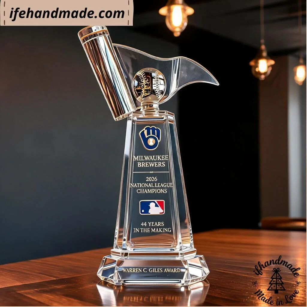 Milwaukee Brewers 44 Years In The Making 2026 NL Champions Glass Bourbon Decanter 10 Milwaukee Brewers 44 Years In The Making 2026 NL Champions Glass Bourbon Decanter