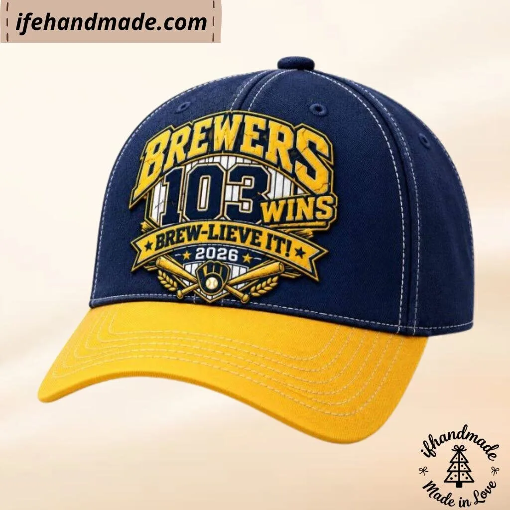 Brewers 103 Wins Brew Lieve It 2026 Cap Hat 9 Brewers 103 Wins Brew Lieve It 2026 Cap Hat