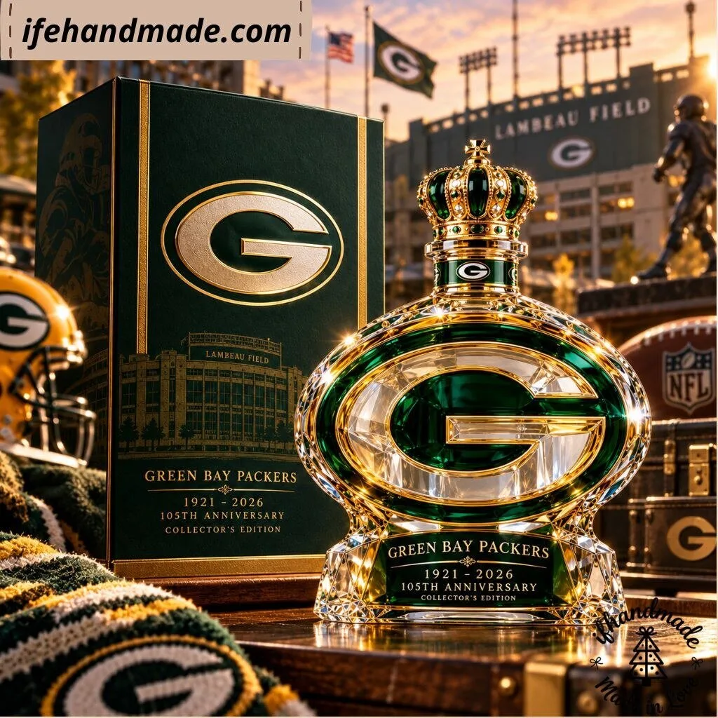 Green Bay Packers 105th Anniversary Whiskey Decanter - Crown Stopper Glass Bottle 9 Green Bay Packers 105th Anniversary Whiskey Decanter - Crown Stopper Glass Bottle