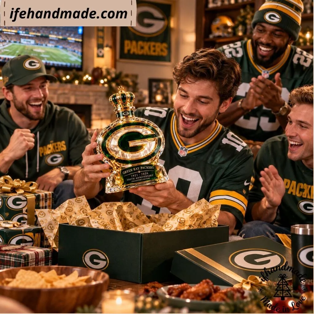 Green Bay Packers 105th Anniversary Whiskey Decanter - Crown Stopper Glass Bottle 11 Green Bay Packers 105th Anniversary Whiskey Decanter - Crown Stopper Glass Bottle