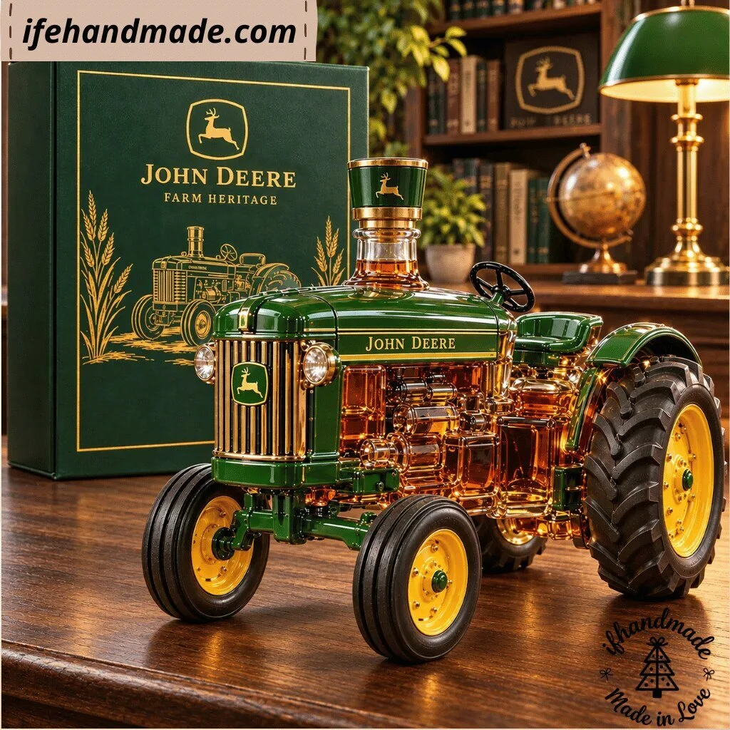 John Deere Green Tractor Whiskey Decanter - Vintage Farm Machinery Barware