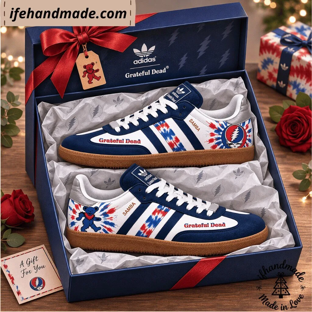 Grateful Dead Custom Samba Shoes - Tie Dye Dancing Bear Sneakers 10 Grateful Dead Custom Samba Shoes - Tie Dye Dancing Bear Sneakers