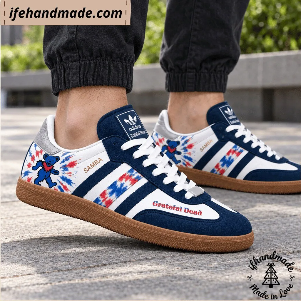 Grateful Dead Custom Samba Shoes - Tie Dye Dancing Bear Sneakers 11 Grateful Dead Custom Samba Shoes - Tie Dye Dancing Bear Sneakers