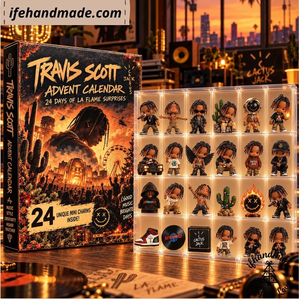 Travis Scott Advent Calendar - 24 Days of La Flame Surprises Christmas Countdown Calendar