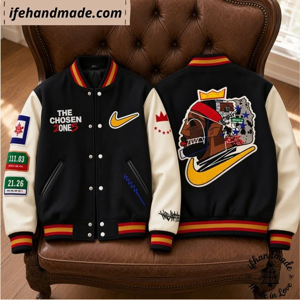 LeBron James The Chosen 1 Zone 5 Baseball Jacket 10 LeBron James The Chosen 1 Zone 5 Baseball Jacket
