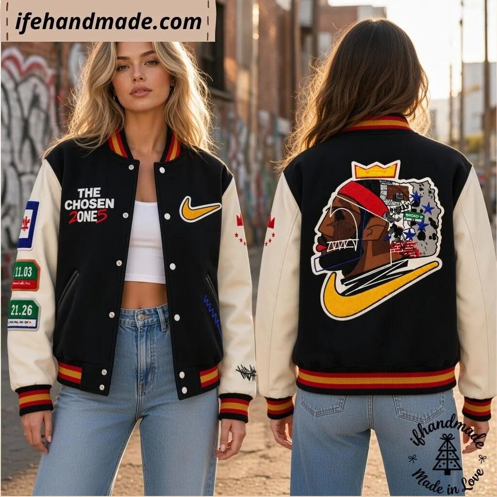 LeBron James The Chosen 1 Zone 5 Baseball Jacket 11 LeBron James The Chosen 1 Zone 5 Baseball Jacket