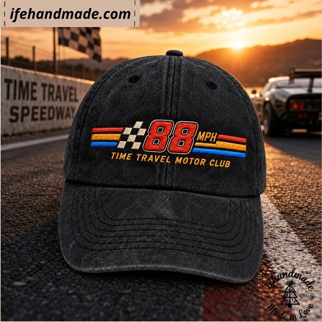 88 MPH Time Travel Motor Club Washed Baseball Cap - Movie Fan Gift 5 88 MPH Time Travel Motor Club Washed Baseball Cap - Movie Fan Gift