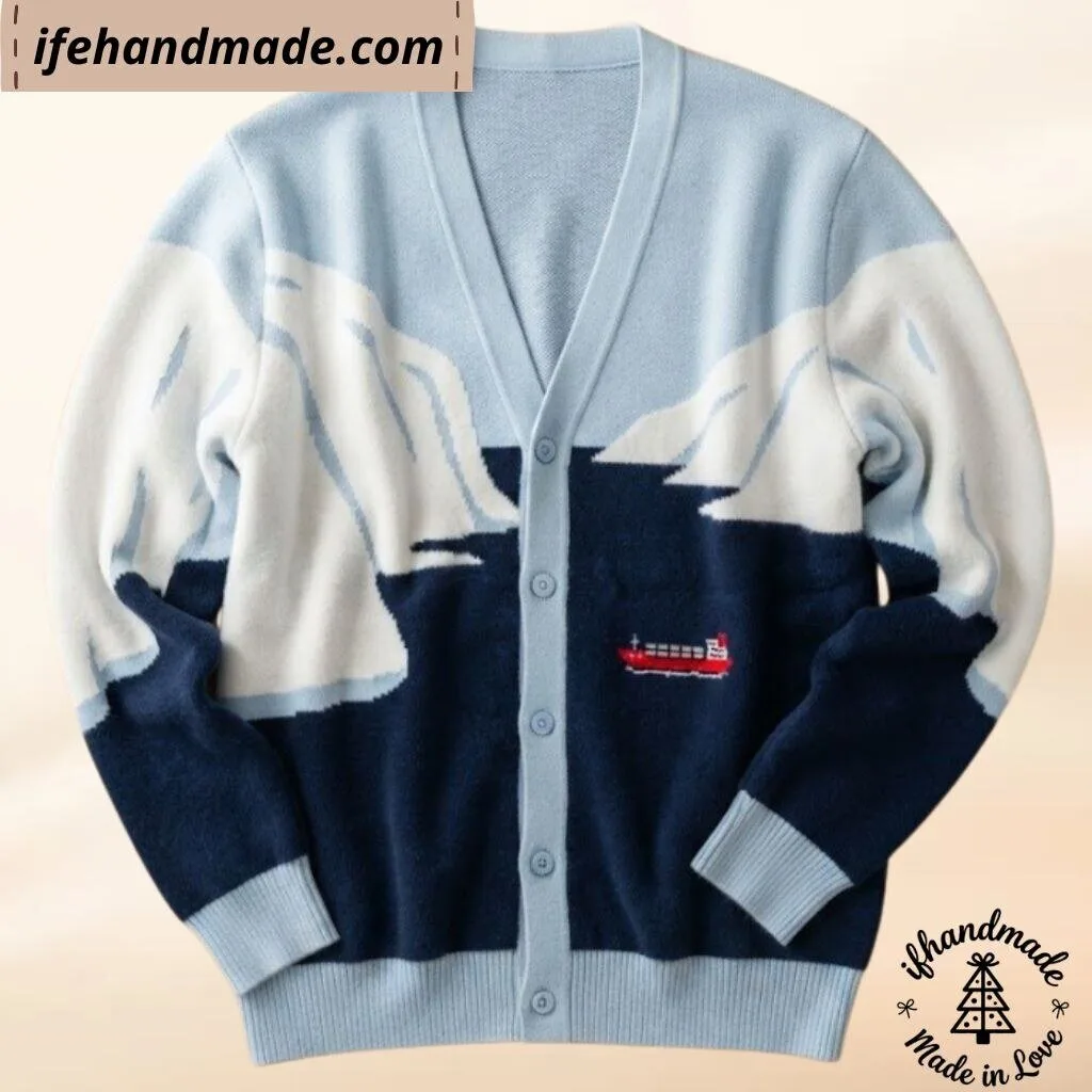 Iceberg And Cargo Ship Cardigan 8 Iceberg And Cargo Ship Cardigan