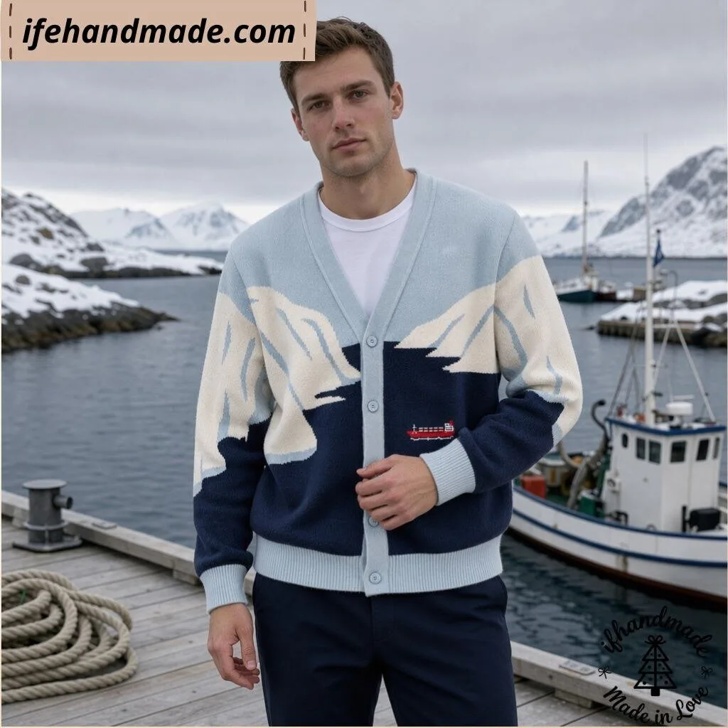Iceberg And Cargo Ship Cardigan 10 Iceberg And Cargo Ship Cardigan