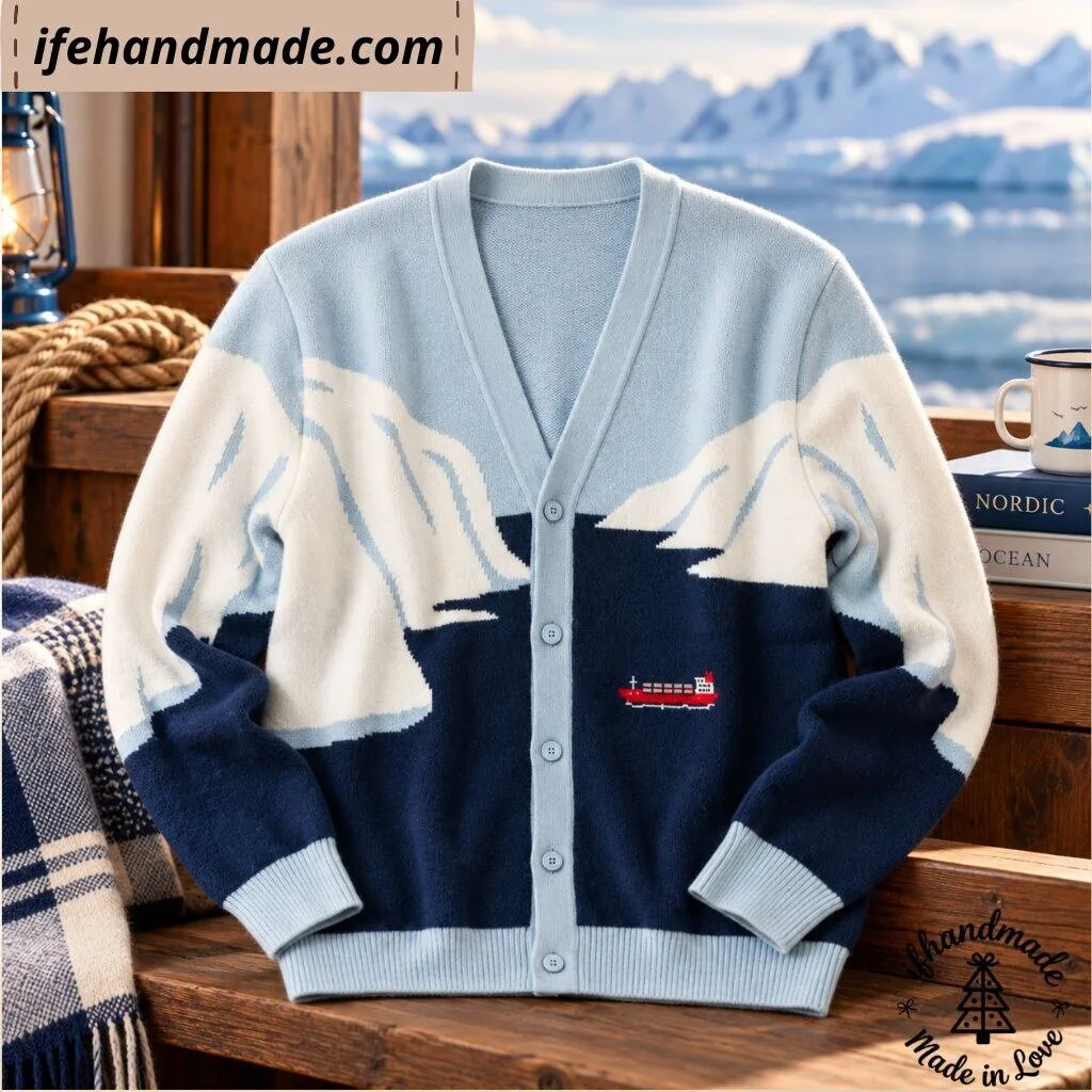 Iceberg And Cargo Ship Cardigan 11 Iceberg And Cargo Ship Cardigan