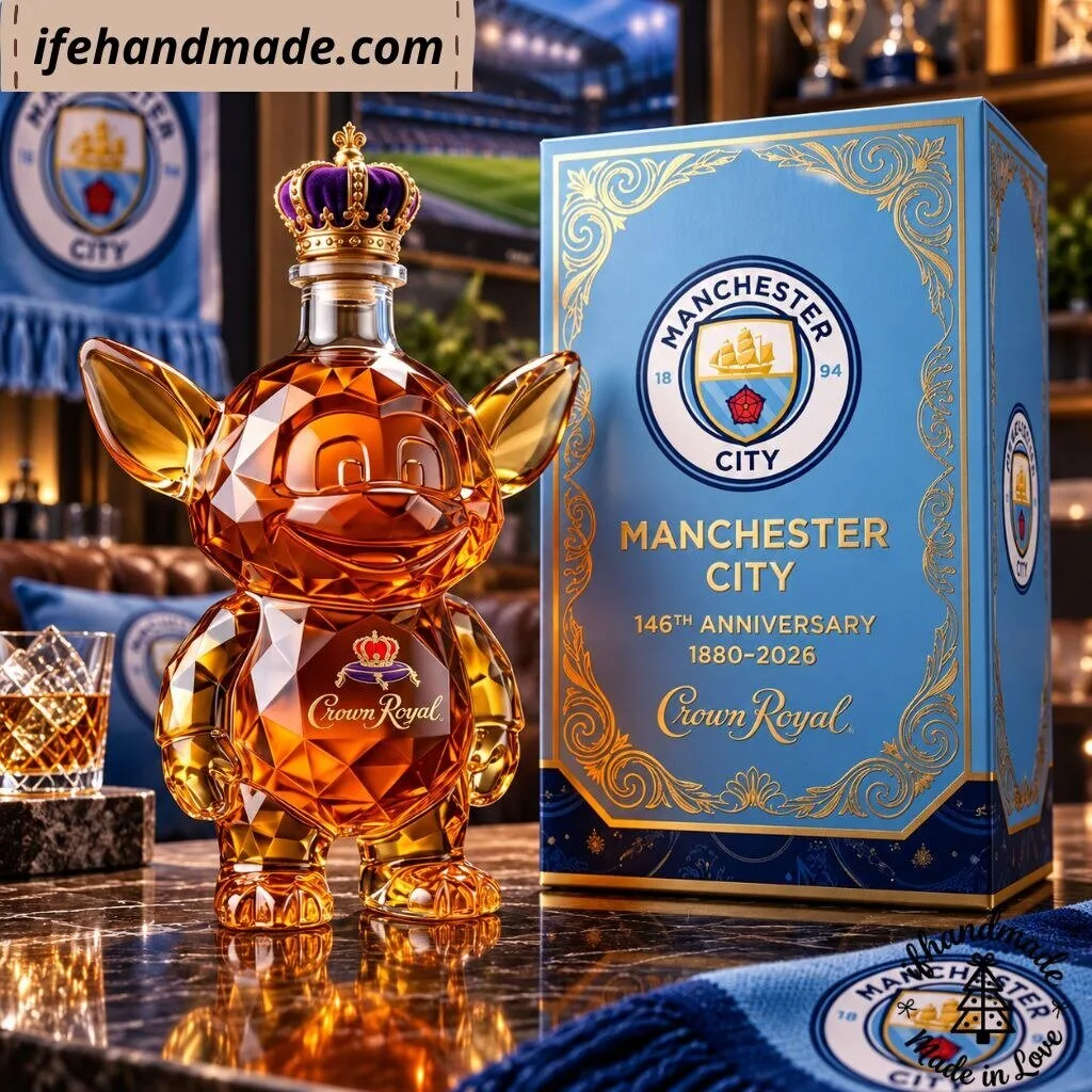 Manchester City Moonchester Mascot Crystal Whiskey Decanter - 1880-2026 Crown Royal Edition