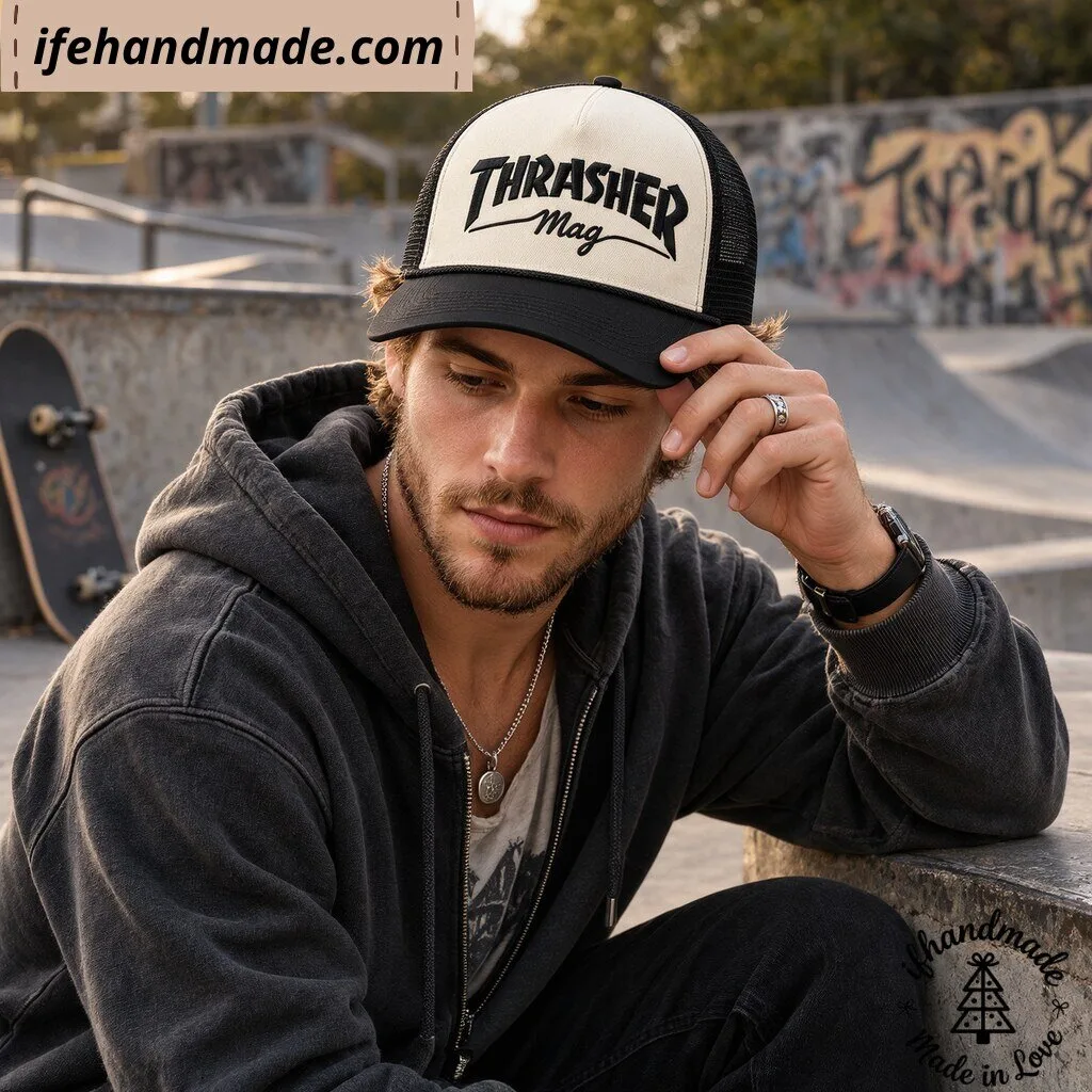 Bruno Mars Thrasher Magazine Logo Mesh Trucker Cap 13 Bruno Mars Thrasher Magazine Logo Mesh Trucker Cap