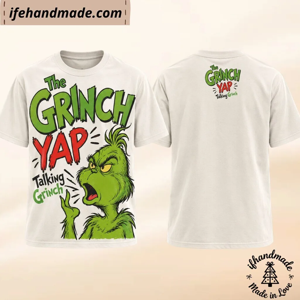 The Grinch YAP Graphic Printed T-Shirt - Funny Christmas Meme Tee for Xmas