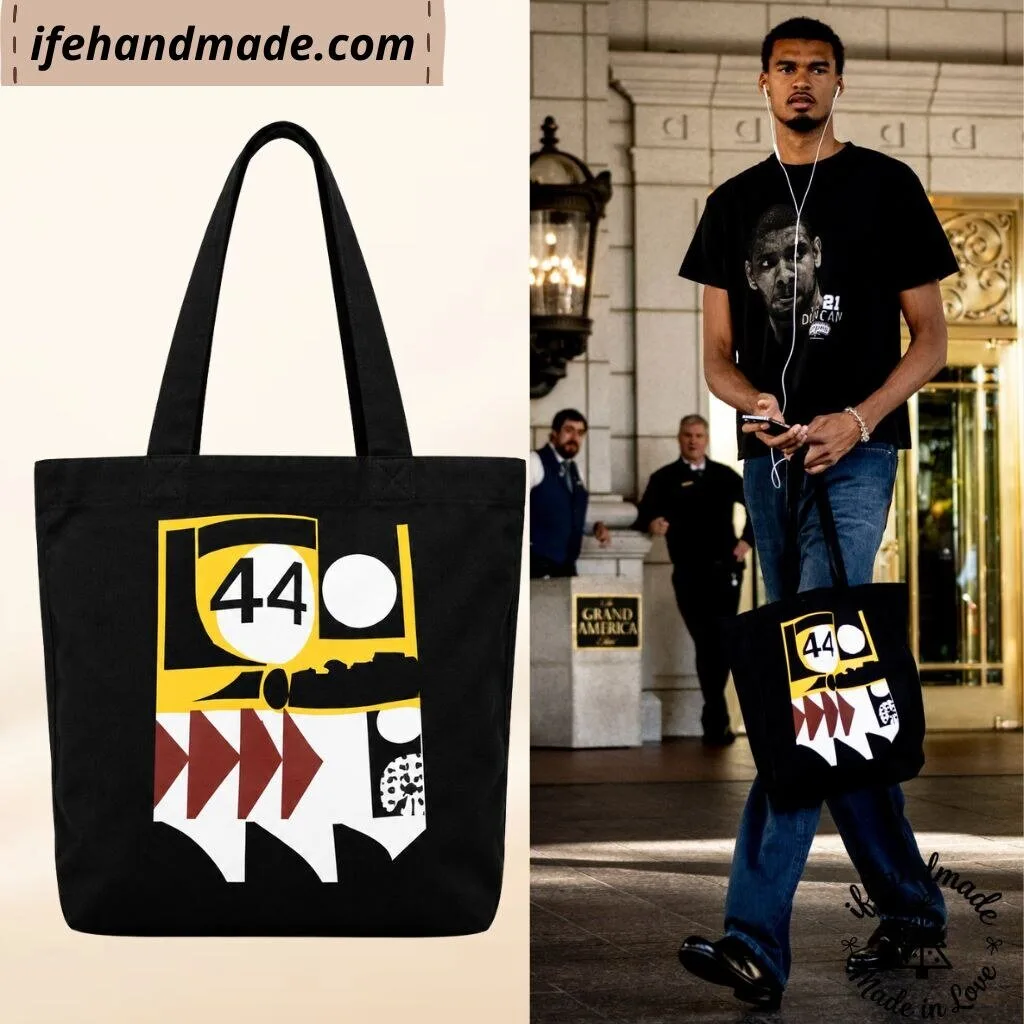Victor Wembanyama San Antonio Basketball Canvas Tote Bag - Vintage Graphic Print Shoulder Bag