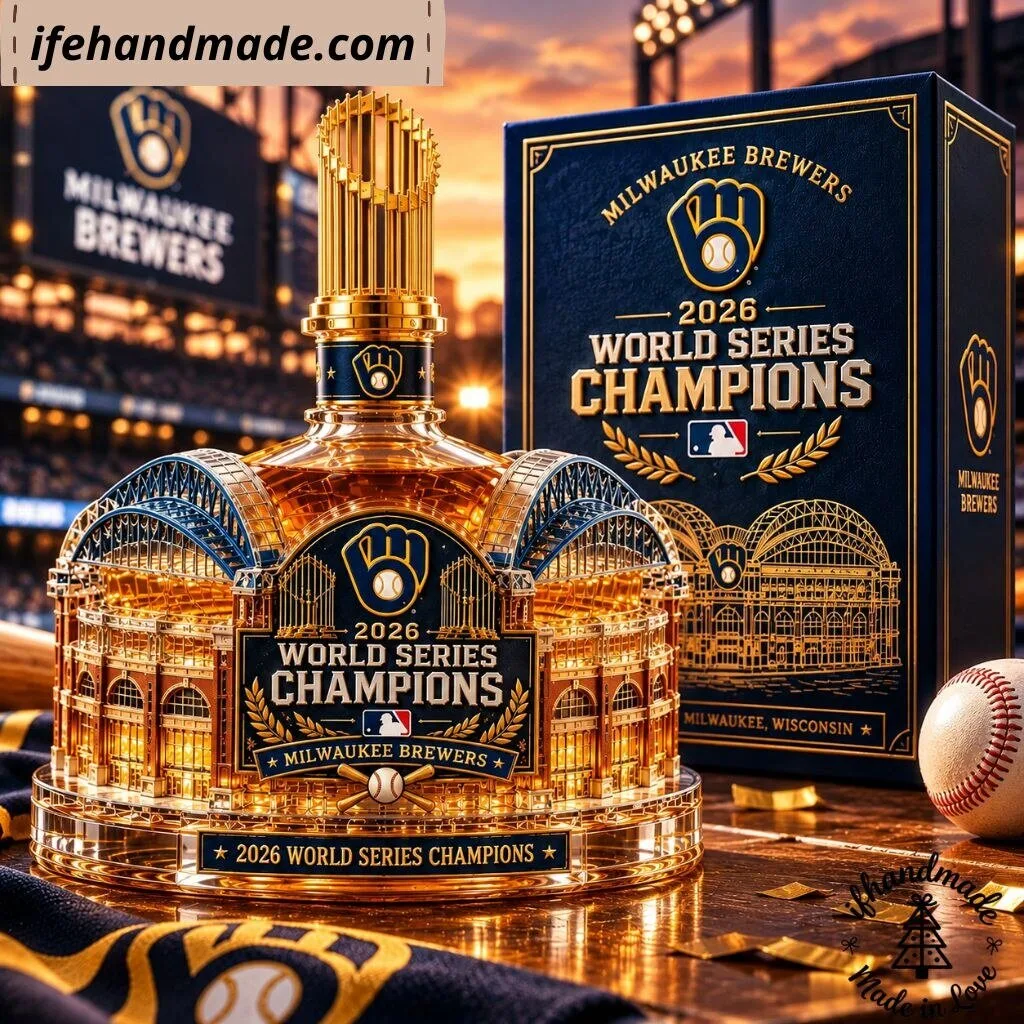 Milwaukee Brewers 2026 World Series Champions Stadium Decanter - MLB Commemorative Trophy Bottle