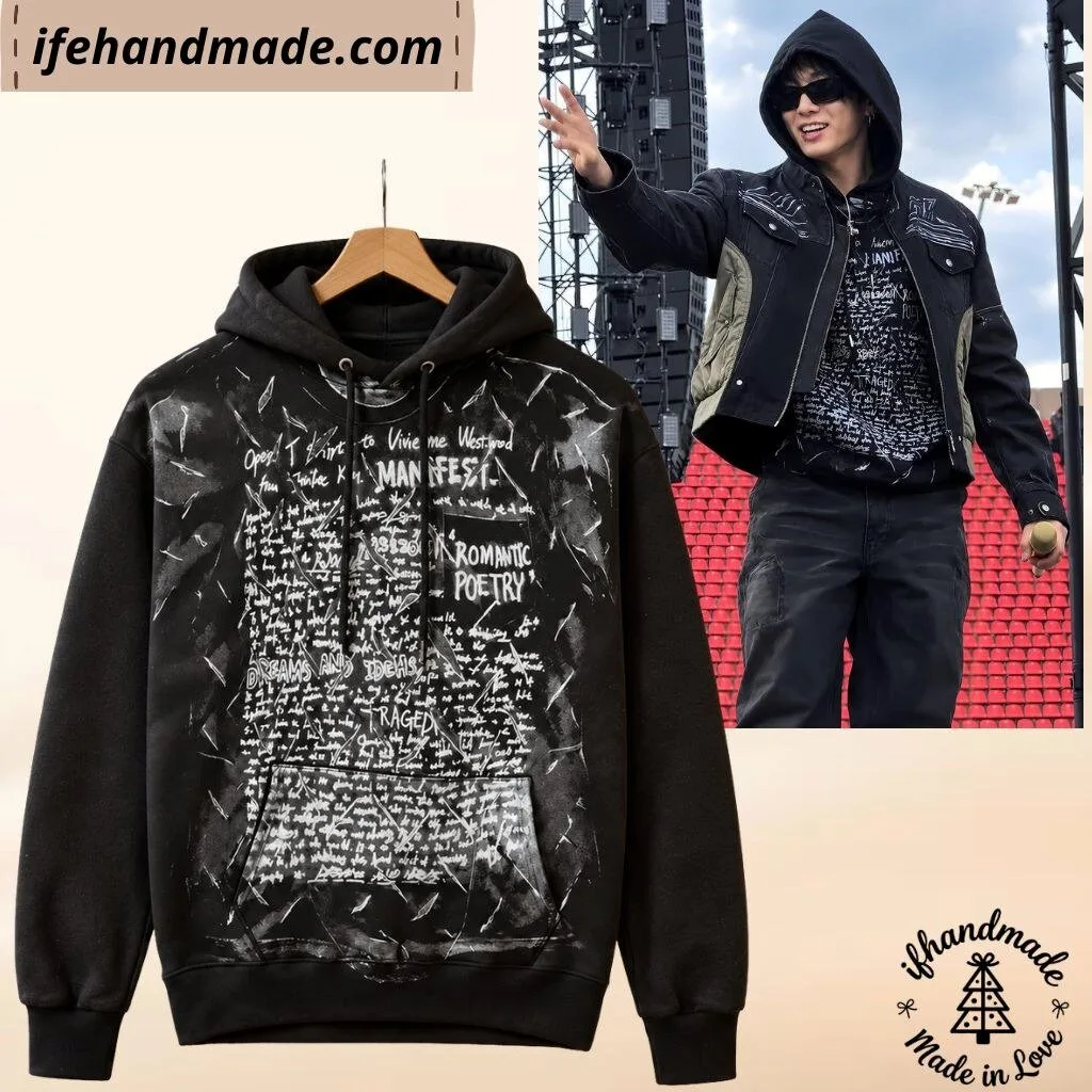 BTS JUNGKOOK JTK Slashed Manifesto Hoodie - BTS WORLD TOUR ARIRANG SAOPAULO