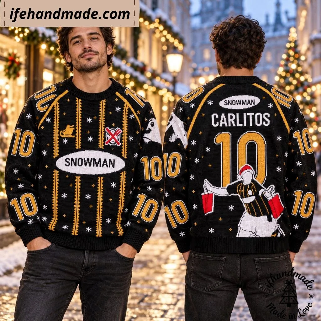 Carlitos Snowman 10 Ugly Christmas Sweater - Funny Football Holiday Knitted Sweater 11 Carlitos Snowman 10 Ugly Christmas Sweater - Funny Football Holiday Knitted Sweater